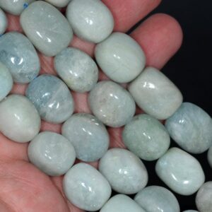 20x15-17x14mm Aquamarine Gemstone Grade A Irregular Nugget Loose Beads 7.5 Inch Half Strand (80001314-a110)