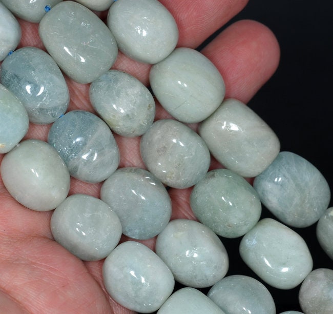 20x15-17x14mm Aquamarine Gemstone Grade A Irregular Nugget Loose Beads 7.5 Inch Half Strand (80001314-a110)
