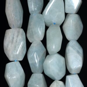 21x15-16x13mm Aquamarine Gemstone Grade Aa Faceted Nugget Loose Beads 15.5 Inch Full Strand (80001535-a100)