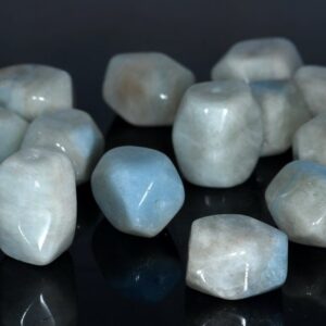 21x16-16x13mm Aquamarine Gemstone Grade A Faceted Nugget Drum Loose Beads (80001499-a98)