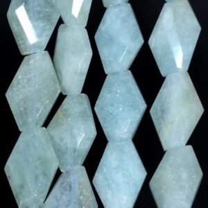 24x15-21x14mm Aquamarine Gemstone Grade Aa Faceted Nugget Loose Beads 15.5 Inch Full Strand (80001547-a97)