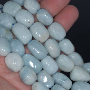 24x17-19x14mm Aquamarine Gemstone Grade Aa Irregular Nugget Loose Beads 7.5 Inch Half Strand (80001298-a101)