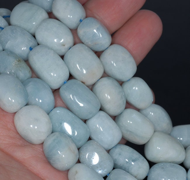 24x17-19x14mm Aquamarine Gemstone Grade Aa Irregular Nugget Loose Beads 7.5 Inch Half Strand (80001298-a101)