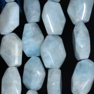 24x18-19x14mm Aquamarine Gemstone Grade Aa Faceted Nugget Loose Beads 15.5 Inch Full Strand (80001538-a100)