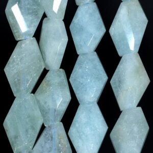 25x16-22x15mm Aquamarine Gemstone Grade Aa Faceted Nugget Loose Beads 15.5 Inch Full Strand (80001549-a96)