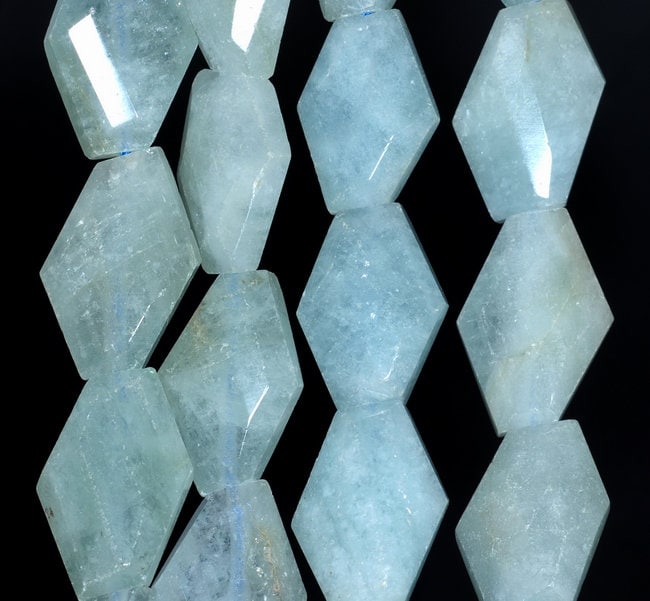 25x16-22x15mm  Aquamarine Gemstone Grade Aa Faceted Nugget Loose Beads 15.5 Inch Full Strand (80001549-a96)