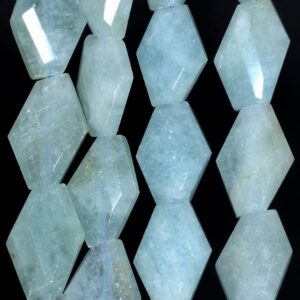 27x18-24x17mm Aquamarine Gemstone Grade Aa Faceted Nugget Loose Beads 15.5 Inch Full Strand (80001553-a96)