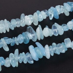 4-10mm Aquamarine Beads Pebble Chips Grade A Genuine Natural Brazil Gemstone Beads 15.5" Bulk Lot Options (108388)
