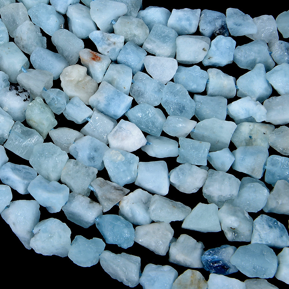 8-12mm Aquamarine Gemstone Rough Nugget Chunks Loose Beads (s6)