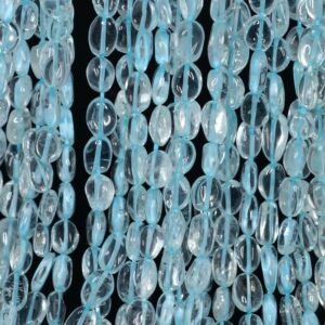 8x5-11x6mm Aquamarine Gemstone Grade Aaa Blue Pebble Nugget Loose Beads 14.5 Inch Full Strand (90185138-891)