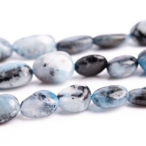 8x5mm Aquamarine Biotite Inclusions Beads Pebble Chips Grade A Genuine Natural Gemstone Loose Beads 15" / 7.5" Bulk Lot Options (117434)