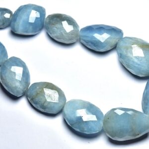 Big Blue Aquamarine Nuggets Beads - 682 Carats- 12.5 Inches Natural Aquamarine Faceted Nuggets - Size Is 15- 32mm #2289