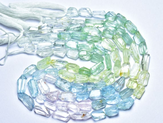 Aquamarine Nugget Beads - 12 Inches - Natural Beautiful Faceted Aquamarine Nuggets - Size Is 6x8 - 7x15 Mm #2699 Aquamarine Nugget Beads - 12 Inches - Natural Beautiful Faceted Aquamarine Nuggets - Size Is 6x8 - 7x15 Mm #2699