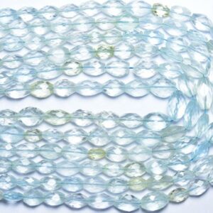 Aquamarine Nugget Beads - 14 Inches - Finest Quality Natural Beautiful Faceted Aquamarine Nugget Beads - Size Is 7-10 Mm #1899