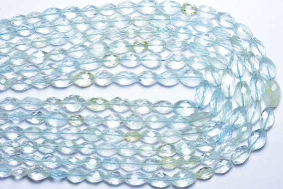 Aquamarine Nugget Beads - 14 Inches - Finest Quality Natural Beautiful Faceted Aquamarine Nugget Beads - Size Is 7-10 Mm #1899