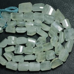 Aquamarine Nuggets Beads - 7 Inches - Natural Beautiful Milky Aquamarine Faceted Big Nuggets - Size Is 10 - 15 Mm #2307