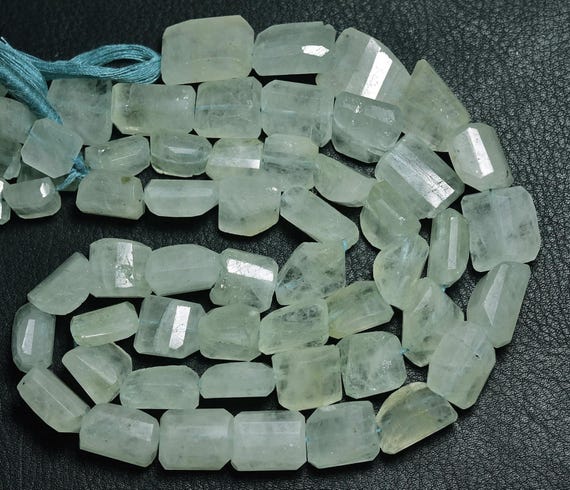Aquamarine Nuggets Beads - 7 Inches - Natural Beautiful Milky Aquamarine Faceted Big Nuggets - Size Is 10 - 15 Mm #2307 Aquamarine Nuggets Beads - 7 Inches - Natural Beautiful Milky Aquamarine Faceted Big Nuggets - Size Is 10 - 15 Mm #2307