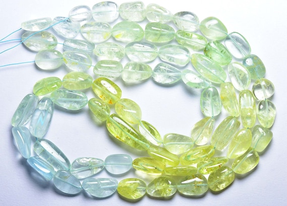 Aquamarine Nuggets Beads - 8 Inches - Beautiful Natural Smooth Multi Aquamarine Heliodor Nugget Beads - Size Is 8x12-8x15 Mm #1822 Aquamarine Nuggets Beads - 8 Inches - Beautiful Natural Smooth Multi Aquamarine Heliodor Nugget Beads - Size Is 8x12-8x15 Mm #1822