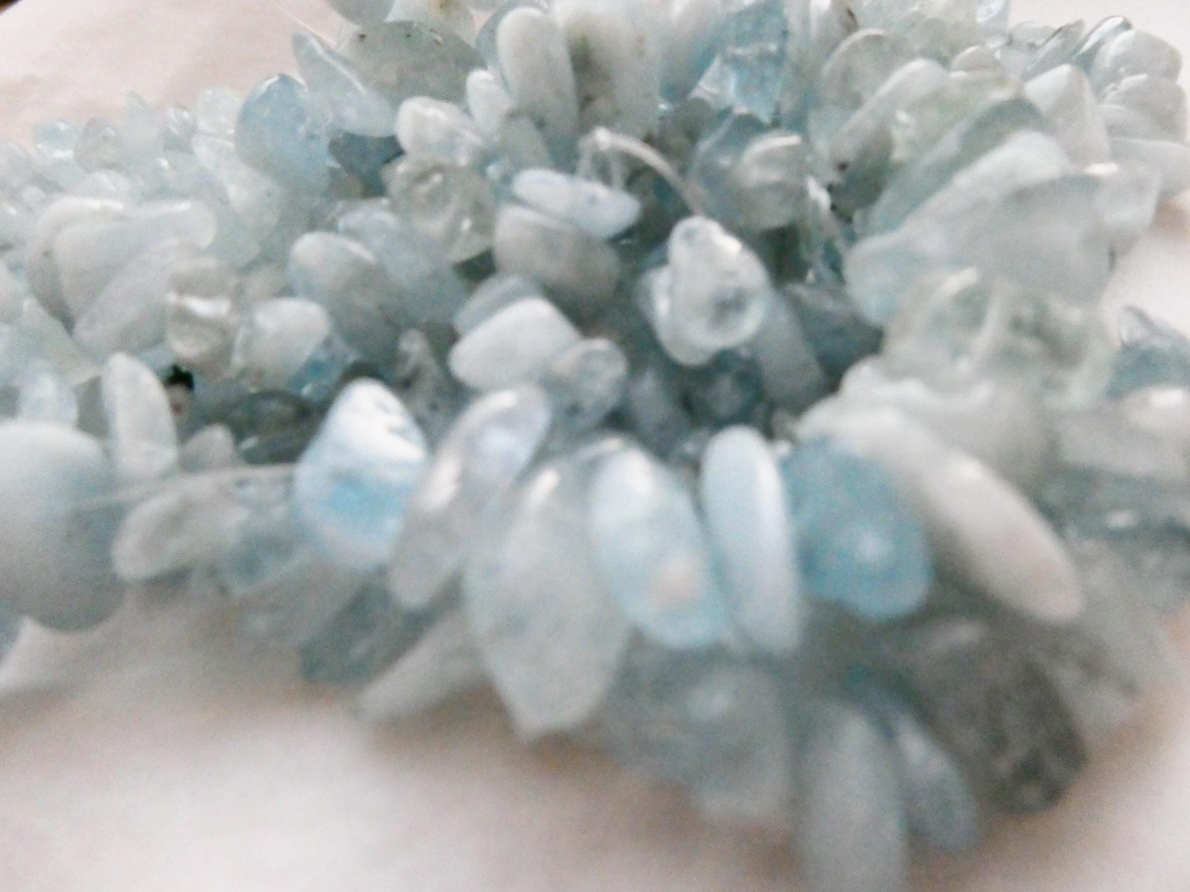 Raw Blue Aquamarine 6-12mm Crystal Beads - 6in Strand Chips Gemstone- Craft Beads- Jewelry Making