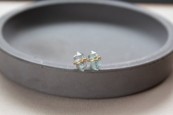 Genuine Aquamarine Earrings Studs, Aquamarine Stud Earrings, March Birthstone Stud Earrings Sterling Silver, Gold Filled Birthstone Earrings