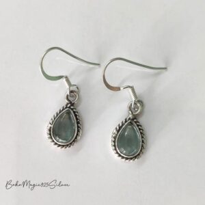 Handmade Aquamarine 925 Sterling Silver Pear Drop Earrings
