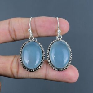 Handmade Aquamarine Earrings: Vintage 925 Sterling Silver Jewelry