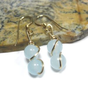 Aquamarine Earrings in 14k Gold Filled Wire on 14k Gold Filled French Hooks or 14k Gold Filled Leverbacks