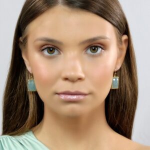 Aquamarine Statement Earrings · Gold Aquamarine Dangle Earrings · Rectangle Crown Rings · 18k Gold Classic Earrings · 24k Vintage Earrings