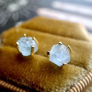 Tiny Aquamarine Birthstone Earrings, Raw Aquamarine Studs, Handmade Birthstone Jewelry, Rough Crystal Earrings, Dainty Gemstone Earrings Tiny Aquamarine Birthstone Earrings, Raw Aquamarine Studs, Handmade Birthstone Jewelry, Rough Crystal Earrings, Dainty Gemstone Earrings