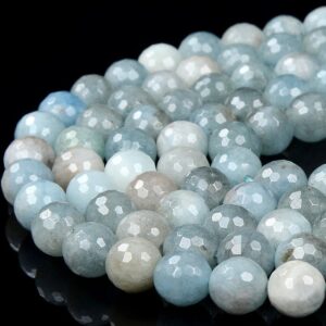 10MM Natural Aquamarine Gemstone Grade A Faceted Round Loose Beads BULK LOT 1,2,6,12 and 50 (D334) 10MM Natural Aquamarine Gemstone Grade A Faceted Round Loose Beads BULK LOT 1,2,6,12 and 50 (D334)