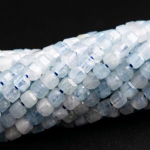 2MM Aquamarine Beads Beveled Edge Faceted Cube Grade A Genuine Natural Gemstone Full Strand Loose Beads 15" Bulk Lot Options (117532-3942) 2MM Aquamarine Beads Beveled Edge Faceted Cube Grade A Genuine Natural Gemstone Full Strand Loose Beads 15" Bulk Lot Options (117532-3942)