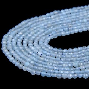 2MM Natural Aquamarine Gemstone Grade AAA Micro Faceted Round Beads 15.5 inch Full Strand BULK LOT 1,2,6,12 and 50 (80008843-P13) 2MM Natural Aquamarine Gemstone Grade AAA Micro Faceted Round Beads 15.5 inch Full Strand BULK LOT 1,2,6,12 and 50 (80008843-P13)