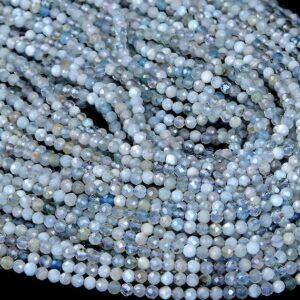 2MM Natural Aquamarine Gemstone Grade A Micro Faceted Round Beads 15.5 inch Full Strand BULK LOT 1,2,6,12 and 50 (80008841-P11) 2MM Natural Aquamarine Gemstone Grade A Micro Faceted Round Beads 15.5 inch Full Strand BULK LOT 1,2,6,12 and 50 (80008841-P11)