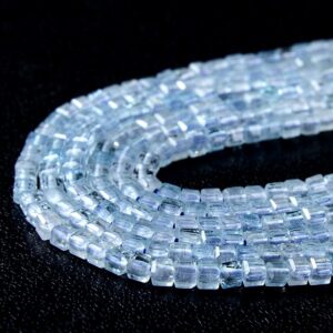 2MM Natural Aquamarine Gemstone Grade AAA Micro Faceted Diamond Cut Cube Loose Beads 15 inch Full Strand (80009235-P43) 2MM Natural Aquamarine Gemstone Grade AAA Micro Faceted Diamond Cut Cube Loose Beads 15 inch Full Strand (80009235-P43)