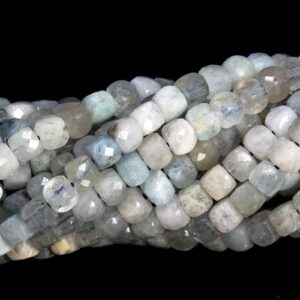 3MM Aquamarine Beads Faceted Cube Grade A Genuine Natural Gemstone Loose Beads 15"/7.5" Bulk Lot Options (113040) 3MM Aquamarine Beads Faceted Cube Grade A Genuine Natural Gemstone Loose Beads 15"/7.5" Bulk Lot Options (113040)