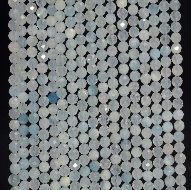 3mm Aquamarine Gemstone Grade Aaa Micro Faceted Round Loose Beads 15.5 Inch Full Strand (80010101-a197)