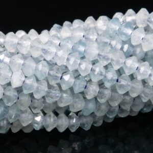 3x2MM Faint Blue Aquamarine Beads AAA Genuine Natural Gemstone Full Strand Faceted Rondelle Loose Beads 15" Bulk Lot Options (111764-3405) 3x2MM Faint Blue Aquamarine Beads AAA Genuine Natural Gemstone Full Strand Faceted Rondelle Loose Beads 15" Bulk Lot Options (111764-3405)