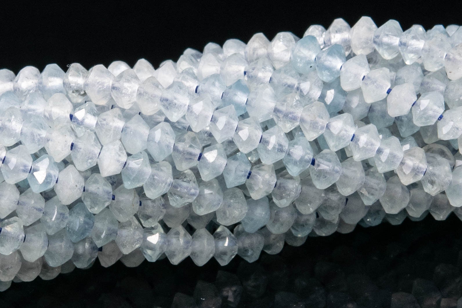 3x2mm Faint Blue Aquamarine Beads Aaa Genuine Natural Gemstone Full Strand Faceted Rondelle Loose Beads 15" Bulk Lot Options (111764-3405) 3x2mm Faint Blue Aquamarine Beads Aaa Genuine Natural Gemstone Full Strand Faceted Rondelle Loose Beads 15" Bulk Lot Options (111764-3405)
