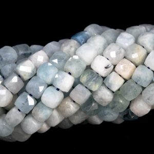4MM Aquamarine Beads Faceted Cube Grade AA Genuine Natural Gemstone Loose Beads 15.5"/7.5" Bulk Lot Options (113037) 4MM Aquamarine Beads Faceted Cube Grade AA Genuine Natural Gemstone Loose Beads 15.5"/7.5" Bulk Lot Options (113037)