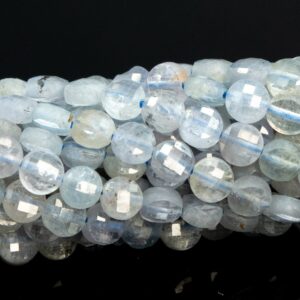 4MM Light Gray Blue Aquamarine Beads Faceted Flat Round Button AA Genuine Natural Gemstone Loose Beads 15" / 7.5" Bulk Lot Options (111670) 4MM Light Gray Blue Aquamarine Beads Faceted Flat Round Button AA Genuine Natural Gemstone Loose Beads 15" / 7.5" Bulk Lot Options (111670)