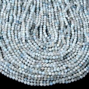 4MM Natural Aquamarine Gemstone Grade A Micro Faceted Round Beads 15 inch Full Strand BULK LOT 1,2,6,12 and 50 (80016233-P51) 4MM Natural Aquamarine Gemstone Grade A Micro Faceted Round Beads 15 inch Full Strand BULK LOT 1,2,6,12 and 50 (80016233-P51)
