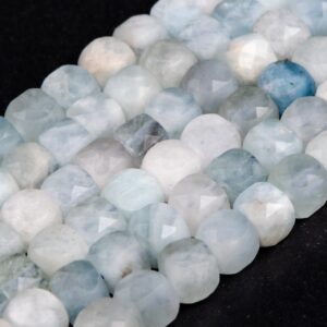 5x5MM Light Blue Aquamarine Beads Faceted Cube Grade A Genuine Natural Gemstone Loose Beads 15" / 7.5" Bulk Lot Options (116882) 5x5MM Light Blue Aquamarine Beads Faceted Cube Grade A Genuine Natural Gemstone Loose Beads 15" / 7.5" Bulk Lot Options (116882)