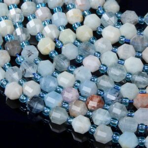 6MM Natural Aquamarine Gemstone Grade AA Faceted Prism Double Point Cut Loose Beads BULK LOT 1,2,6,12 and 50 (D213) 6MM Natural Aquamarine Gemstone Grade AA Faceted Prism Double Point Cut Loose Beads BULK LOT 1,2,6,12 and 50 (D213)