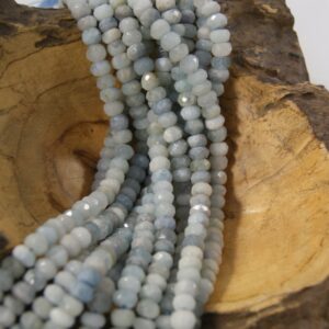 Aquamarine Beads Natural Faceted Rondelle 7x4mm -- 15.5 inch strand Aquamarine Beads Natural Faceted Rondelle 7x4mm -- 15.5 inch strand