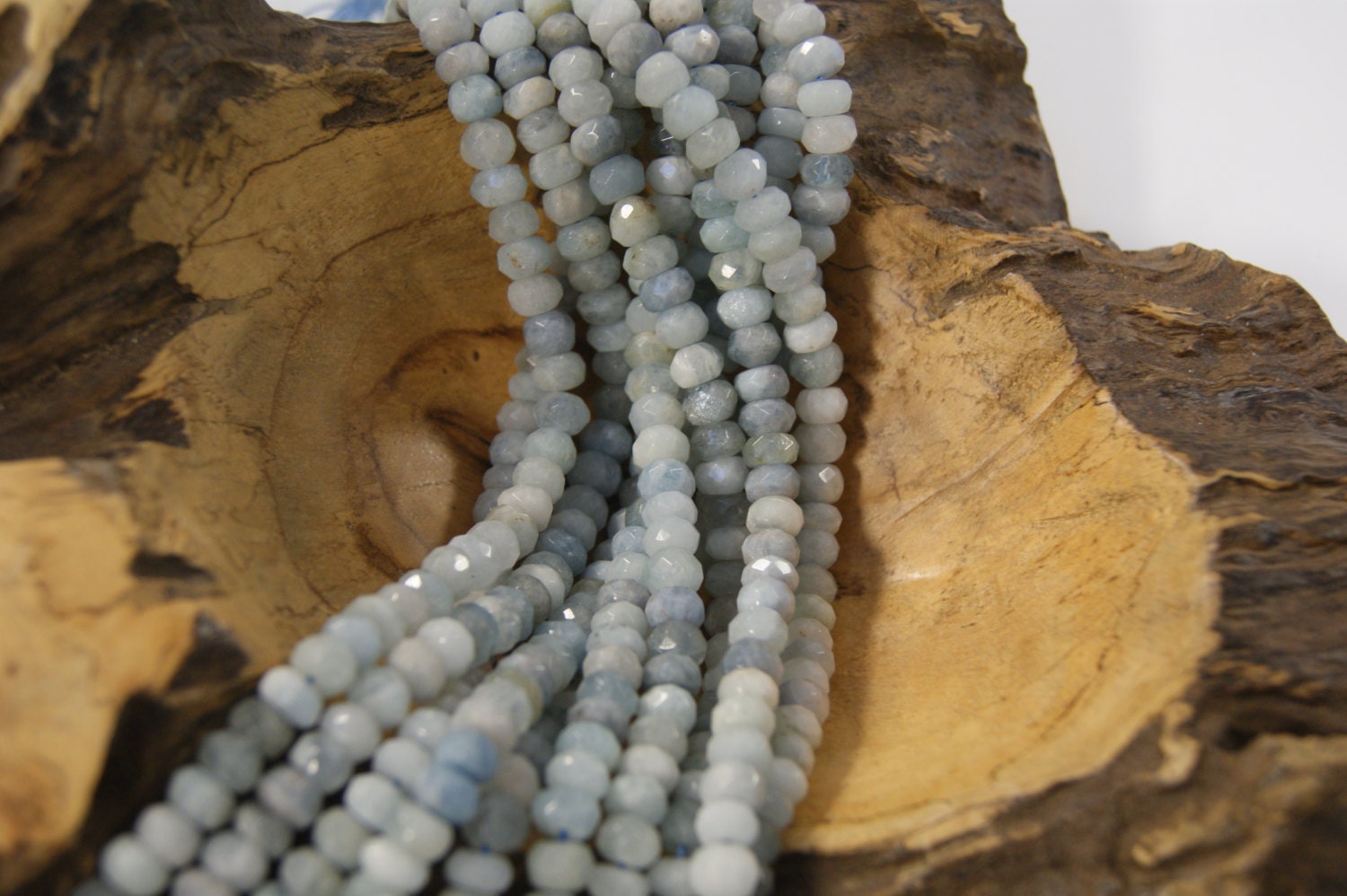 Aquamarine Beads Natural Faceted Rondelle 7x4mm -- 15.5 Inch Strand Aquamarine Beads Natural Faceted Rondelle 7x4mm -- 15.5 Inch Strand