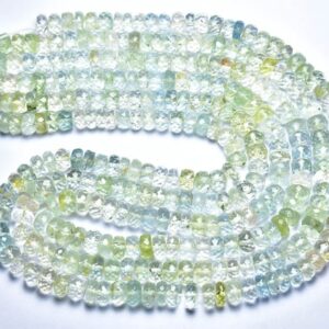 Big Multi Aquamarine Rondelle Beads - 8 inches - Natural Faceted Multi Aquamarine Rondelle - Size is 6.5 - 7.5 mm #2679 Big Multi Aquamarine Rondelle Beads - 8 inches - Natural Faceted Multi Aquamarine Rondelle - Size is 6.5 - 7.5 mm #2679