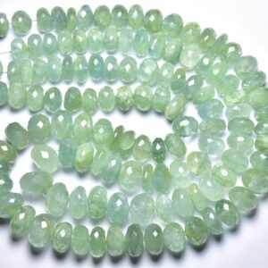 BIG Aquamarine Rondelle Beads - 7 inches - Natural Faceted Aquamarine Rondelle - Size is 9 - 12 mm #2265 BIG Aquamarine Rondelle Beads - 7 inches - Natural Faceted Aquamarine Rondelle - Size is 9 - 12 mm #2265