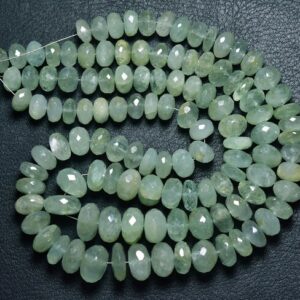 Big Aquamarine Rondelle Beads - 7 inches - Natural Faceted Aquamarine Rondelle - Size is 9 - 12 mm #2309 Big Aquamarine Rondelle Beads - 7 inches - Natural Faceted Aquamarine Rondelle - Size is 9 - 12 mm #2309