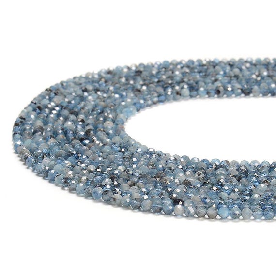 Natural Aquamarine Gemstone Grade Aa Micro Faceted Round 3mm Loose Beads 15 Inch Full Strand Bulk Lot 1,2,6,12 And 50 (p119)