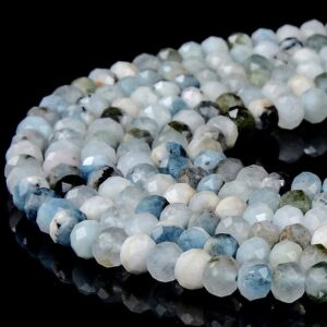 Natural Aquamarine Gemstone Grade A Micro Faceted Rondelle 6X4MM Loose Beads BULK LOT 1,2,6,12 and 50 (P90) Natural Aquamarine Gemstone Grade A Micro Faceted Rondelle 6X4MM Loose Beads BULK LOT 1,2,6,12 and 50 (P90)